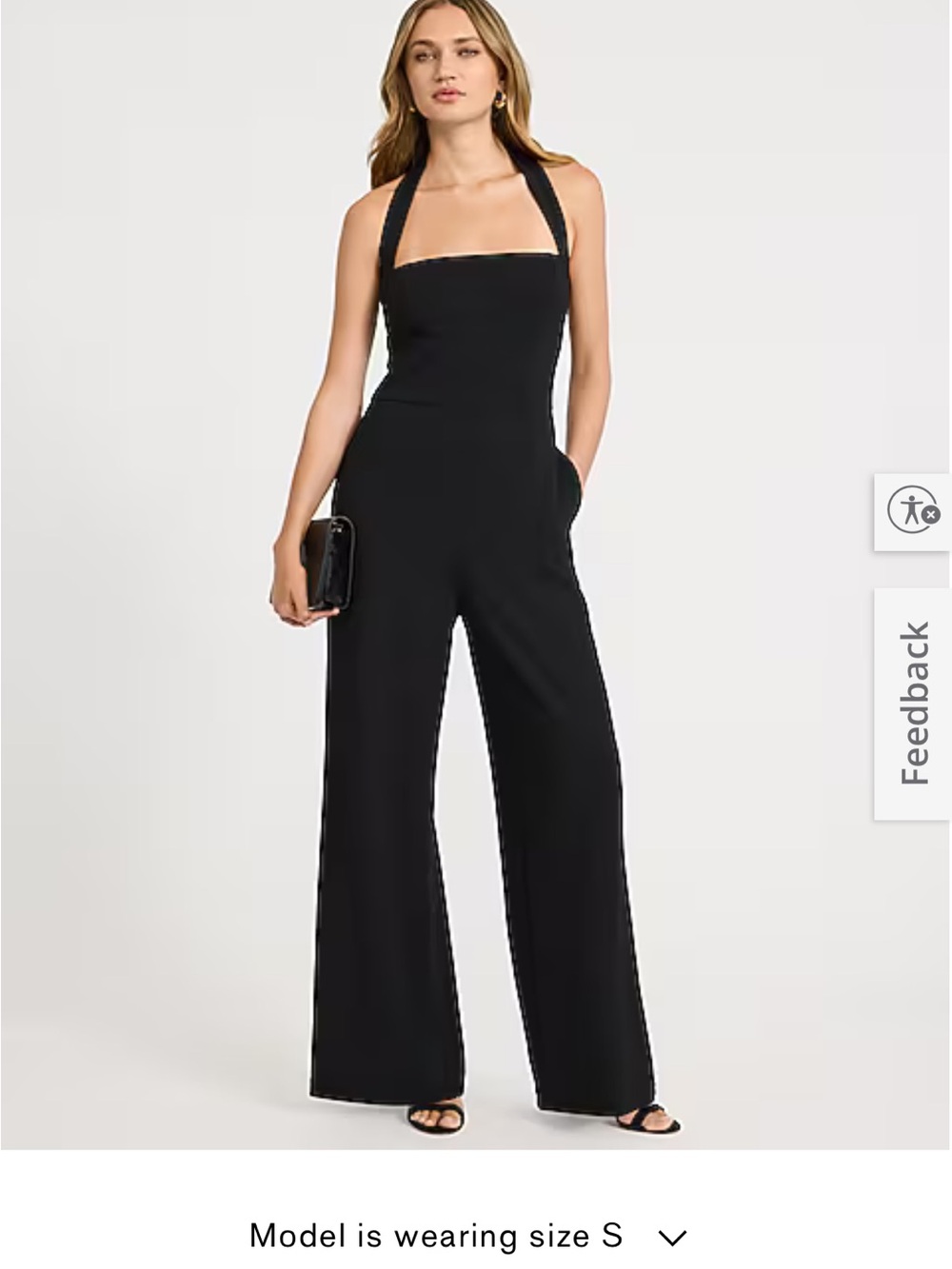 Express Black Halter Wide-Leg Jumpsuit